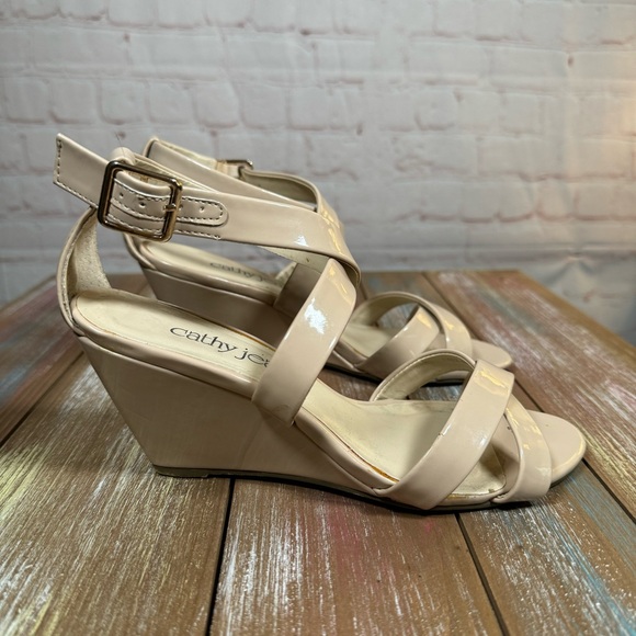 Cathy Jean Women’s Ankle Strap Open Toe Buckle  Ivory Size 6 Cream Color - Picture 8 of 13